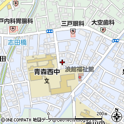 青森県青森市浪館志田16-27周辺の地図