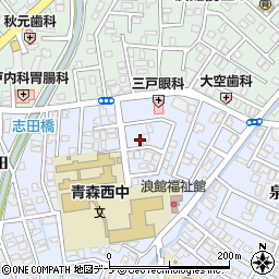青森県青森市浪館志田16-22周辺の地図