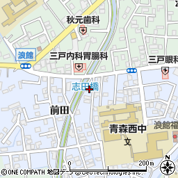 青森県青森市浪館志田11周辺の地図