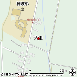 青森県つがる市木造菊川大里周辺の地図