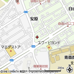 ローソン青森自由ヶ丘二丁目店周辺の地図