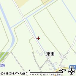 青森県つがる市木造中館東田17周辺の地図