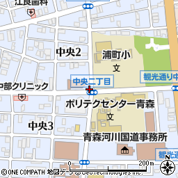 青森県青森市中央周辺の地図