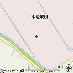 青森県つがる市木造成田周辺の地図