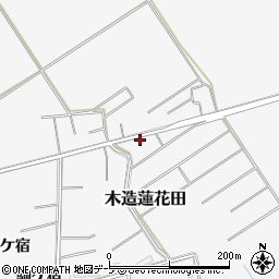 青森県つがる市木造蓮花田村盛周辺の地図