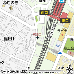 駅西口周辺の地図