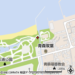 合浦公園自由広場トイレ周辺の地図