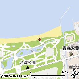 合浦公園砂浜東トイレ周辺の地図