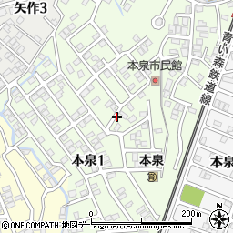 青森県青森市本泉周辺の地図
