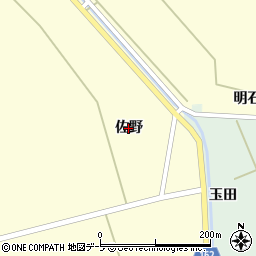 青森県つがる市木造兼館（佐野）周辺の地図