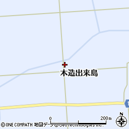 青森県つがる市木造出来島周辺の地図