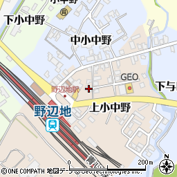 青森県上北郡野辺地町上小中野37-4周辺の地図