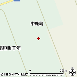 青森県つがる市稲垣町千年中鹿島周辺の地図