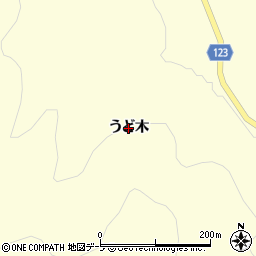 青森県平内町（東津軽郡）外童子（うど木）周辺の地図