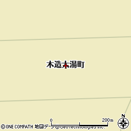 青森県つがる市木造大湯町周辺の地図