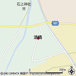 青森県つがる市稲垣町千年清橋周辺の地図