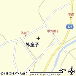青森県平内町（東津軽郡）外童子（平畑）周辺の地図