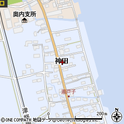 青森県青森市瀬戸子神田周辺の地図