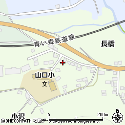 青森県東津軽郡平内町山口小沢周辺の地図