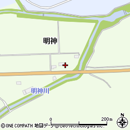 青森県東津軽郡平内町山口明神周辺の地図
