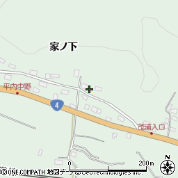 青森県東津軽郡平内町中野家ノ下41周辺の地図