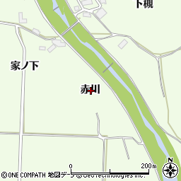 青森県東津軽郡平内町小湊赤川周辺の地図