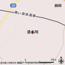 青森県平内町（東津軽郡）清水川周辺の地図