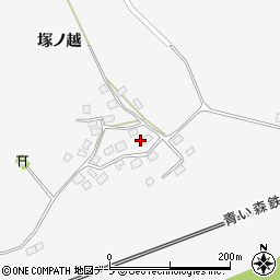 青森県東津軽郡平内町盛田塚ノ越周辺の地図
