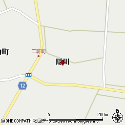 青森県つがる市車力町隠川周辺の地図