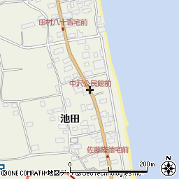 中沢公民館前周辺の地図
