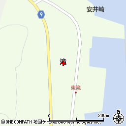 青森県東津軽郡平内町東滝滝周辺の地図
