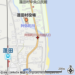 阿弥陀川公民館入口周辺の地図