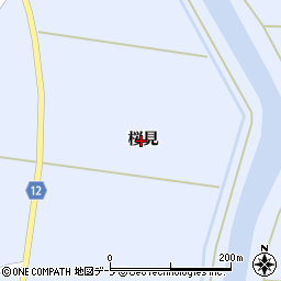 青森県つがる市富萢町（桜見）周辺の地図