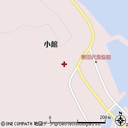 青森県東津軽郡平内町東田沢小館周辺の地図