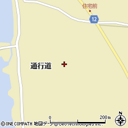 青森県五所川原市十三通行道周辺の地図