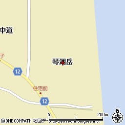 青森県五所川原市十三琴湖岳周辺の地図