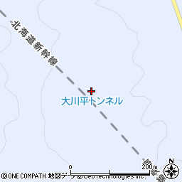 大川平トンネル周辺の地図