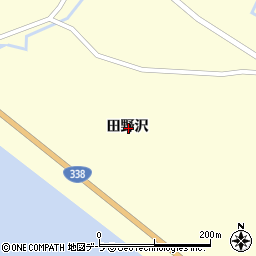 青森県むつ市川内町田野沢周辺の地図