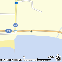 青森県むつ市川内町砂浜周辺の地図