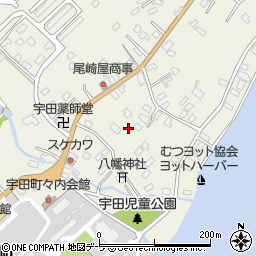 青森県むつ市宇田町周辺の地図