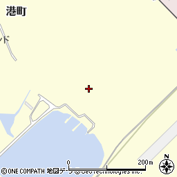 青森県むつ市港町周辺の地図