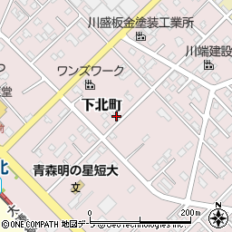 青森県むつ市下北町周辺の地図