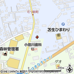 ローソンむつ苫生小学校前店周辺の地図