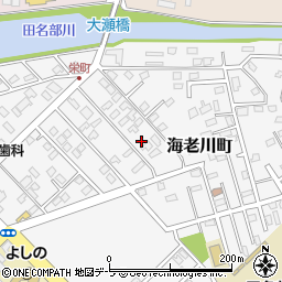 青森県むつ市海老川町周辺の地図