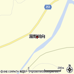 青森県むつ市川内町湯野川向周辺の地図