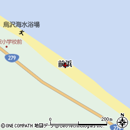 青森県むつ市関根前浜周辺の地図