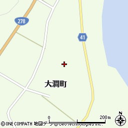 北海道函館市大澗町周辺の地図