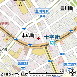 北海道銀行十字街支店周辺の地図