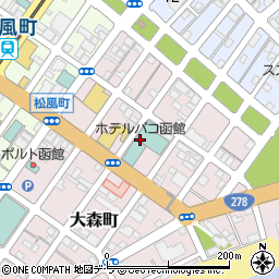 天然温泉ホテルパコ函館周辺の地図