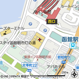 函館食道周辺の地図